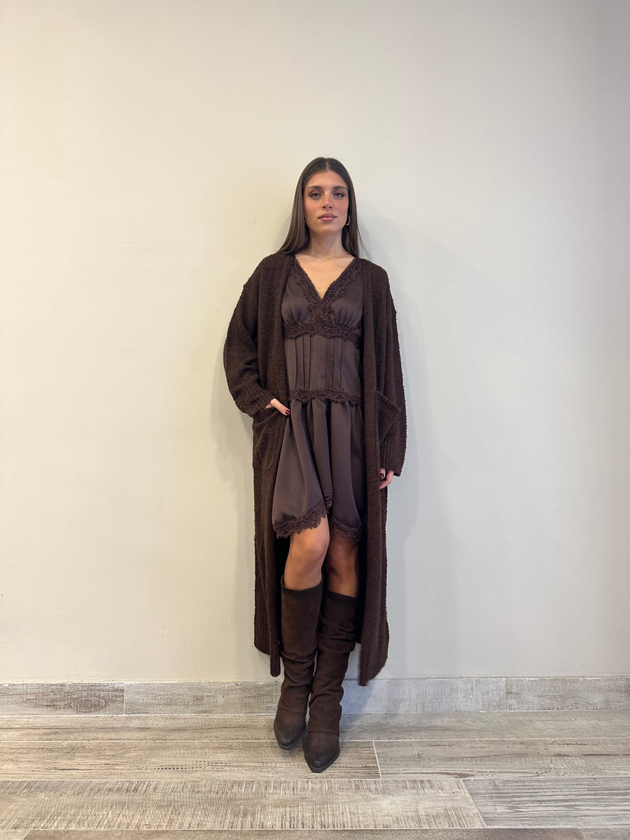 GLAMOROUS Cardigan lungo moro