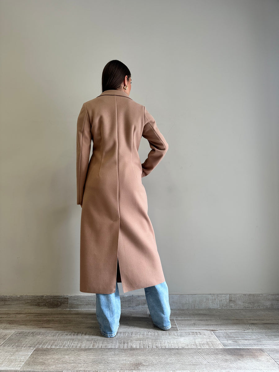 MOTEL Cappotto lungo doppiopetto camel