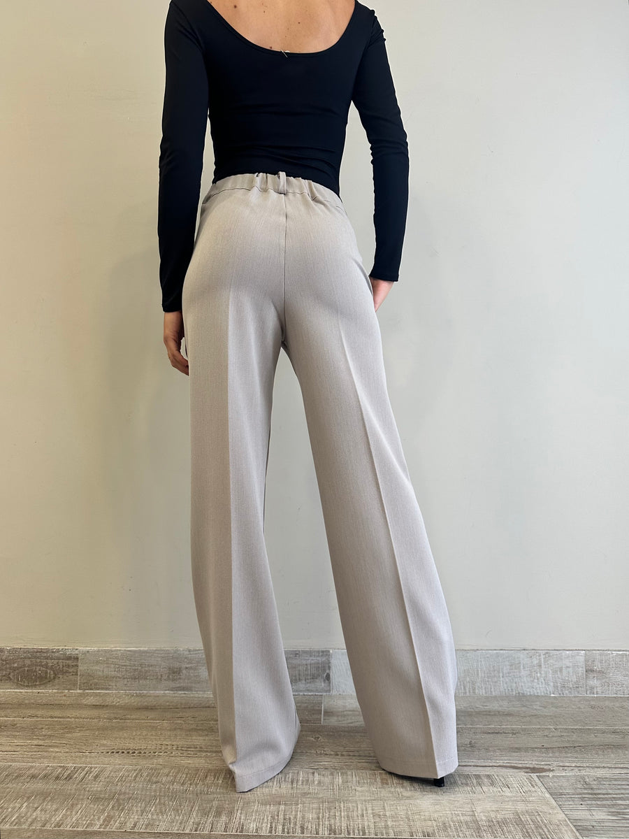 LE STREGHE Pantalone tortora chiaro