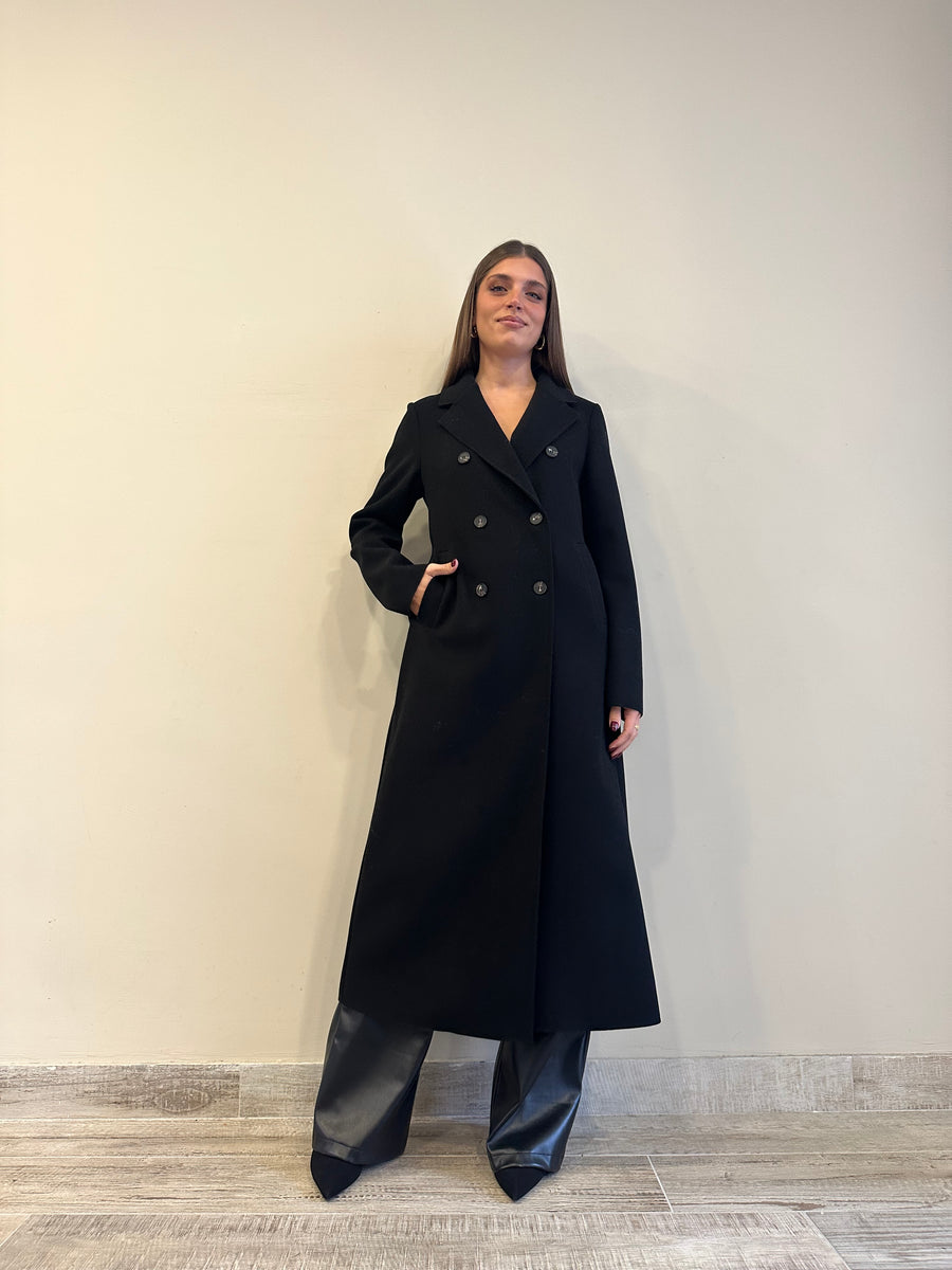 MOTEL Cappotto lungo doppiopetto nero