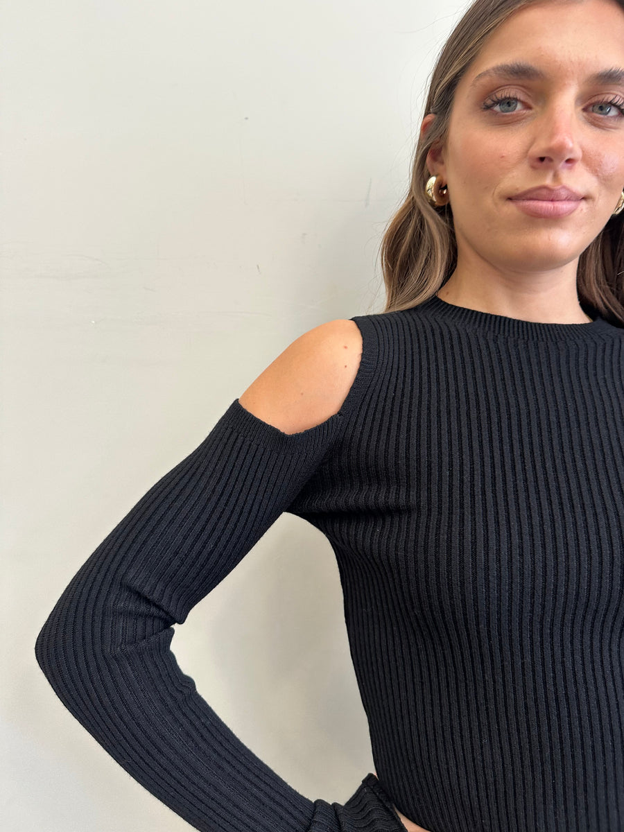 GIPSY INSIDE Maglia cut spalle nero