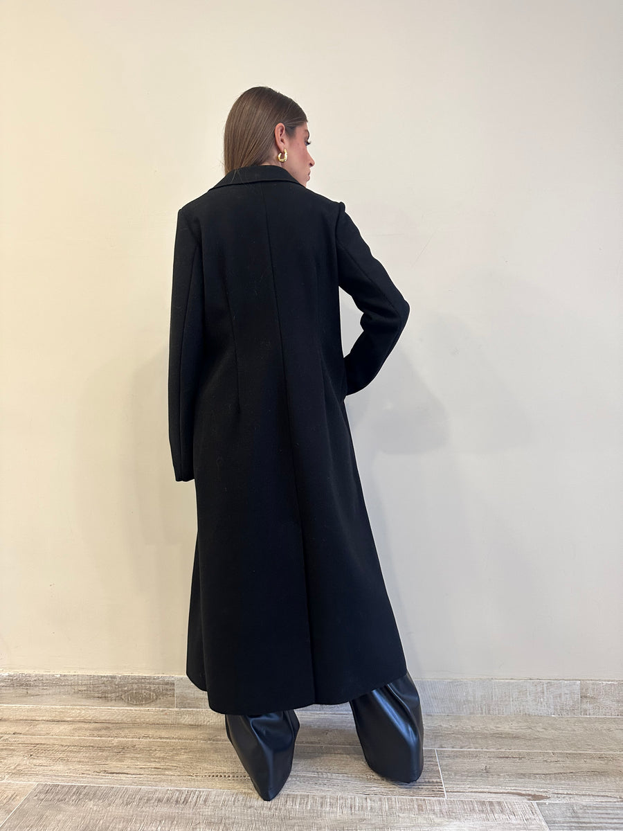 MOTEL Cappotto lungo doppiopetto nero