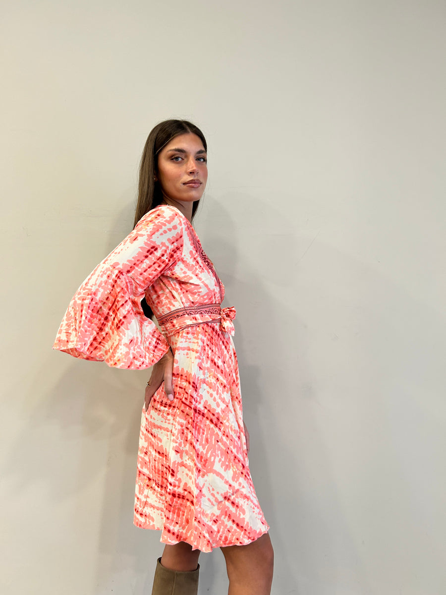 FREELOVE Abito Kimono corto seta Gipsy Coral