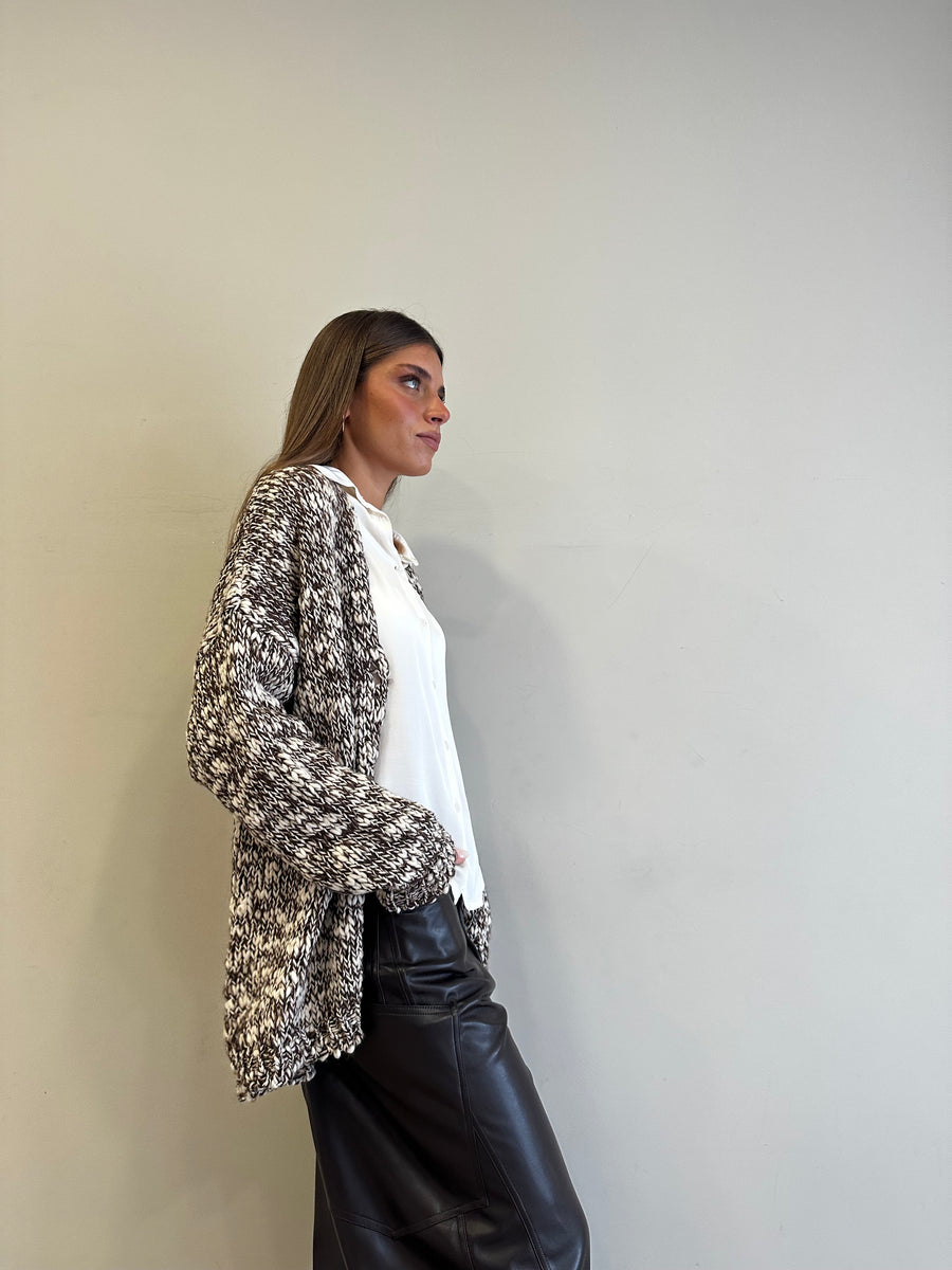 MOTEL Cardigan over melange   panna/moro