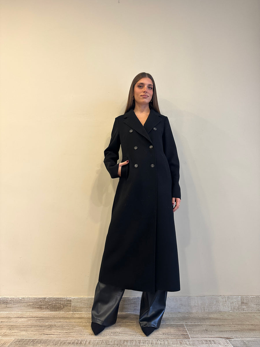 MOTEL Cappotto lungo doppiopetto nero