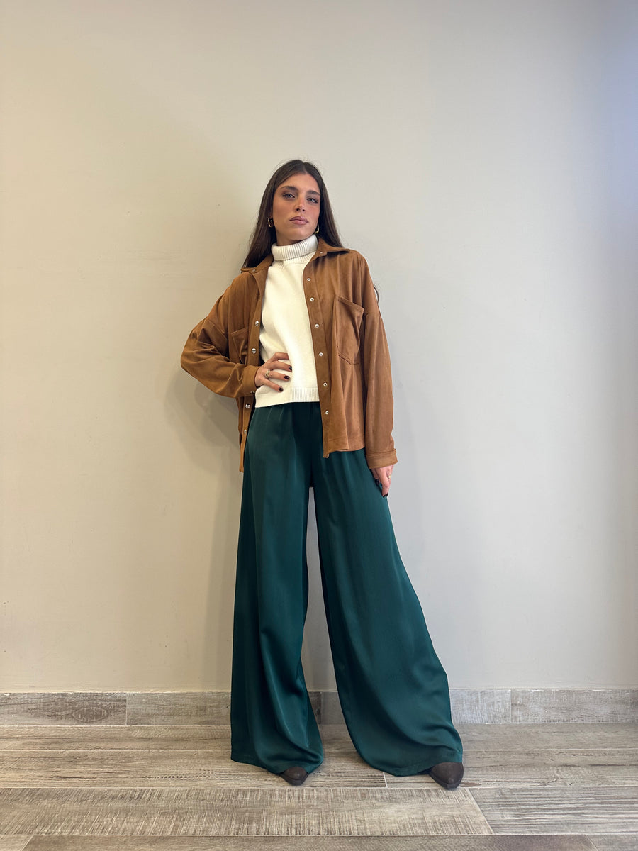 MOTEL Pantalone satin verde Gucci