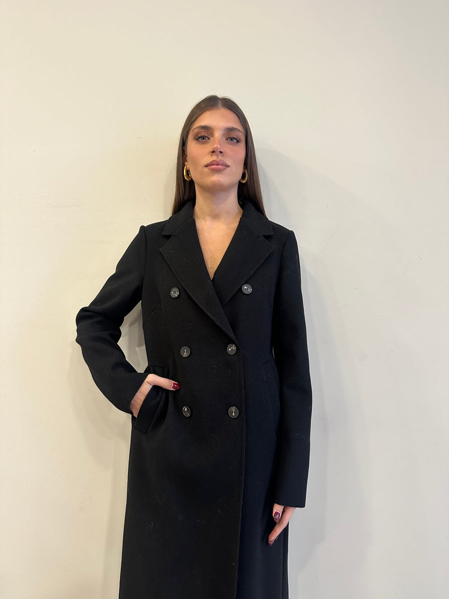 MOTEL Cappotto lungo doppiopetto nero