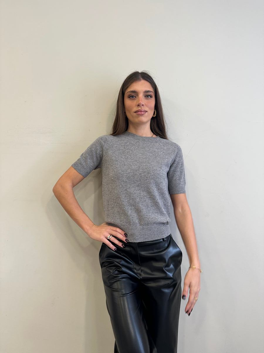 DIXIE Maglia manica corta lana grigio