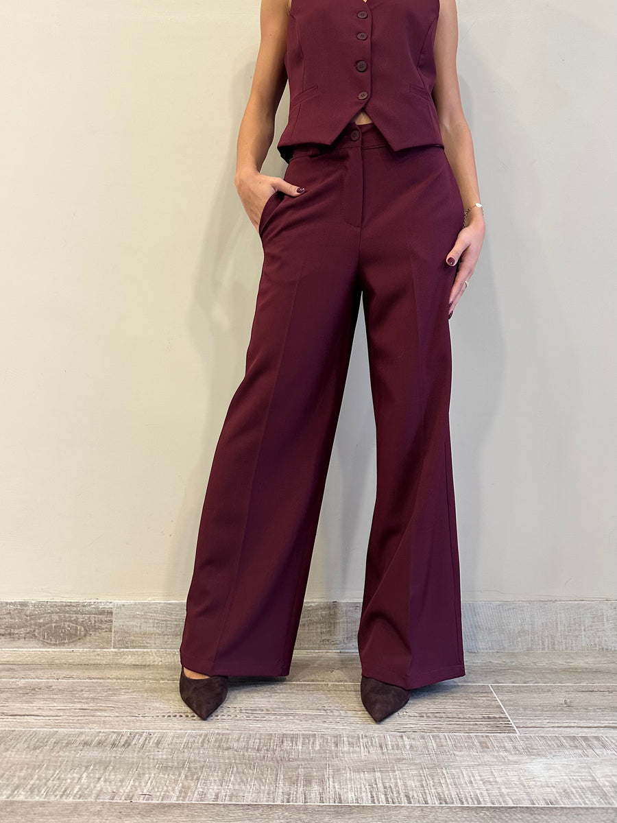 GIPSYINSIDE Completo bordeaux gilet+pantalone