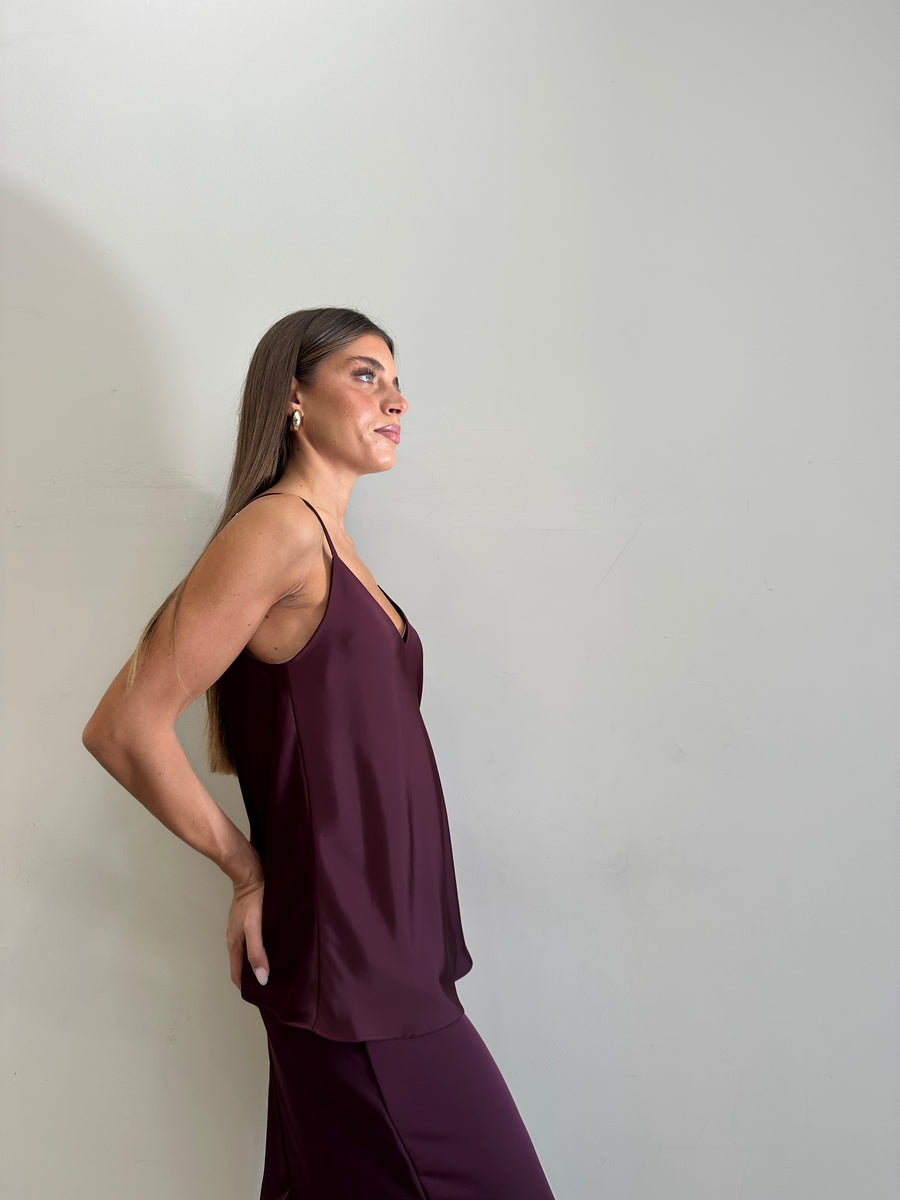 DIXIE Top satin bordeaux