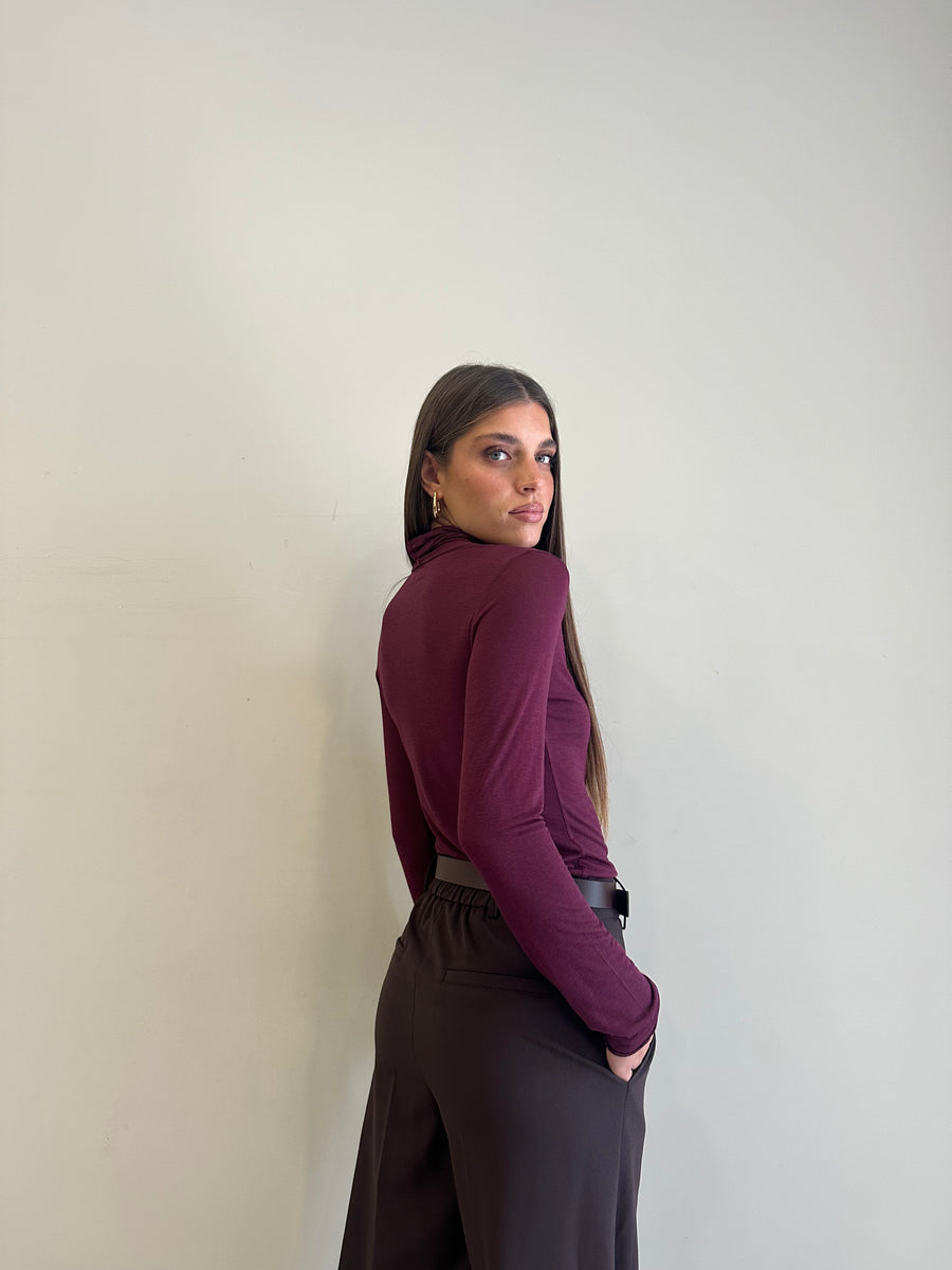 GIPSY INSIDE Cashmerina collo alto bordeaux