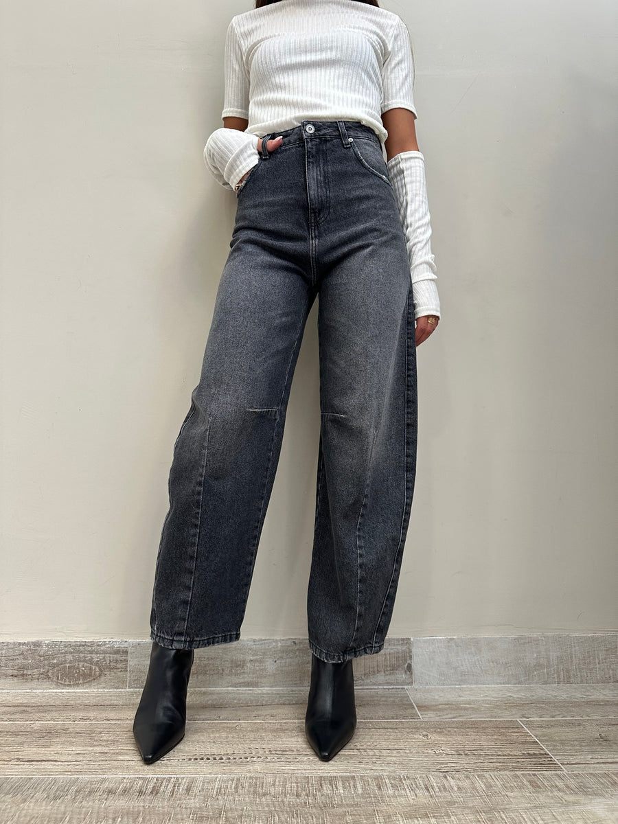 DIXIE Jeans barrel grigio