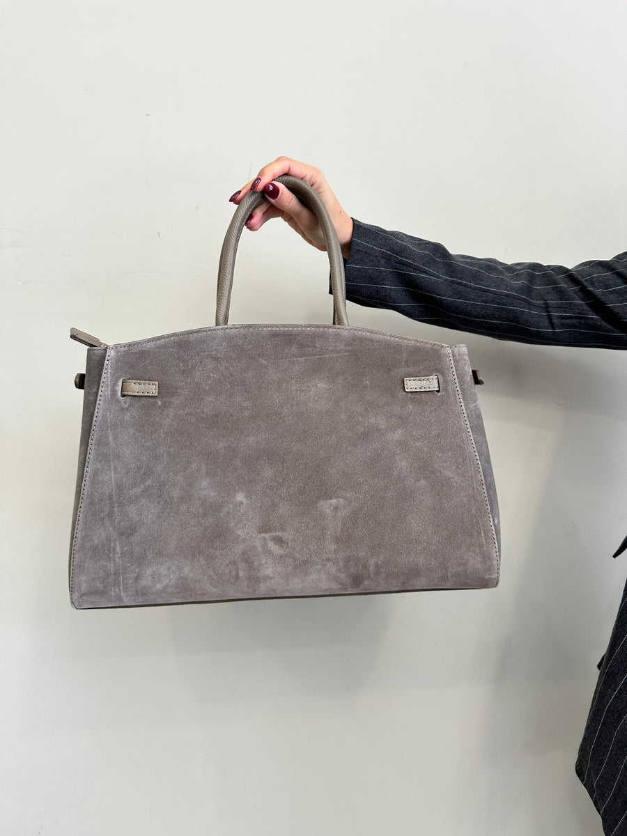 GIPSY INSIDE Borsa camoscio tortora big