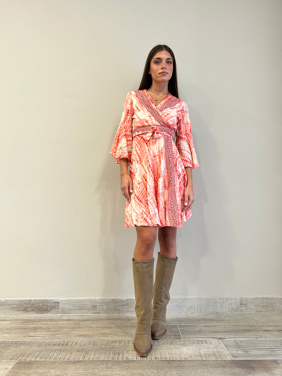 FREELOVE Abito Kimono corto seta Gipsy Coral