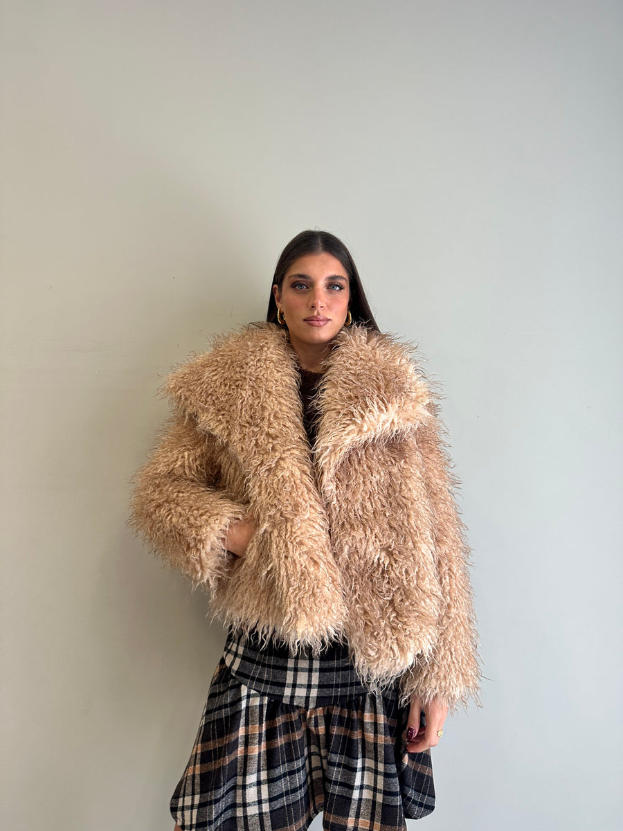 GLAMOROUS Eco pelliccia caramel