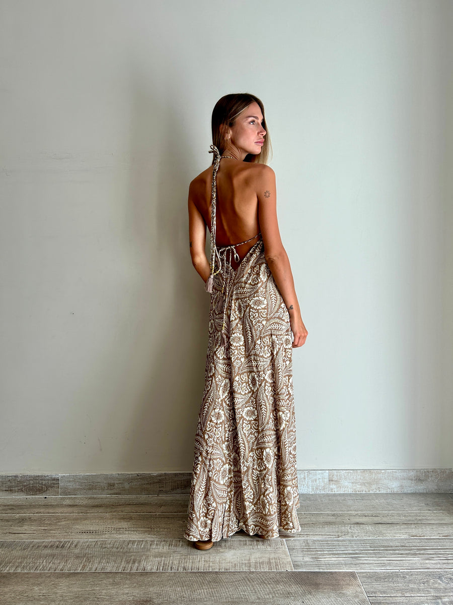 FREELOVE Abito lungo BEACH LONG seta Coachella sand