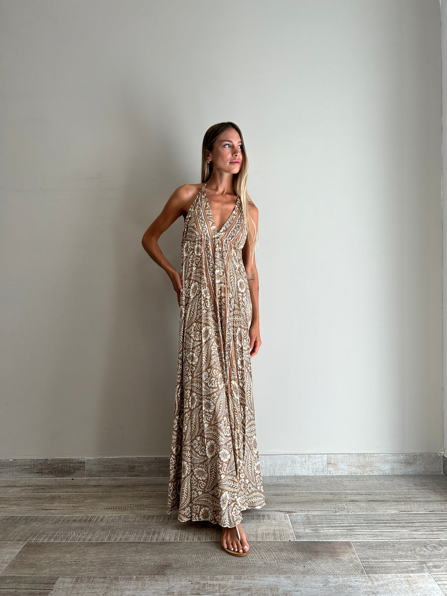 FREELOVE Abito lungo BEACH LONG seta Coachella sand