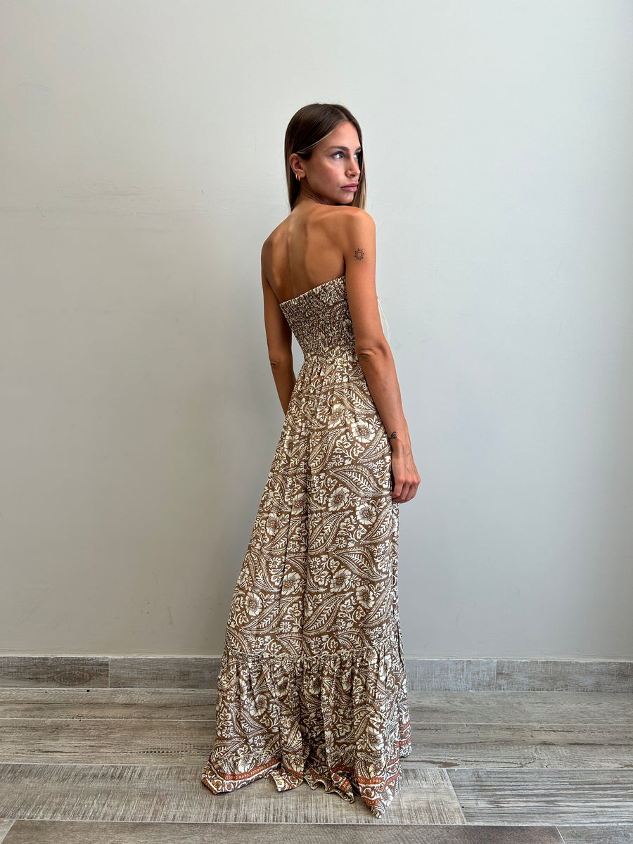 FREELOVE Abito lungo Lace seta Coachella sand