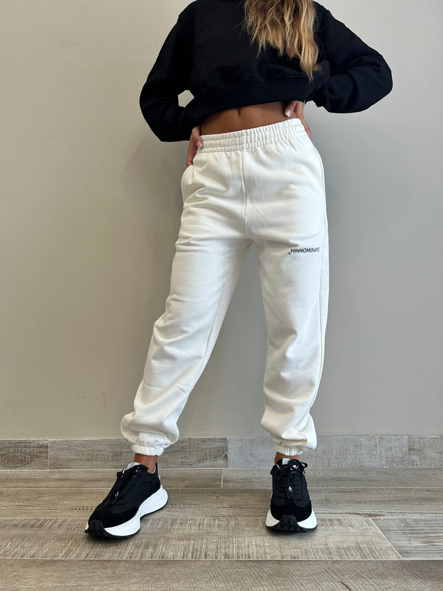 HINNOMINATE Pantalone jogger Felpa Off White