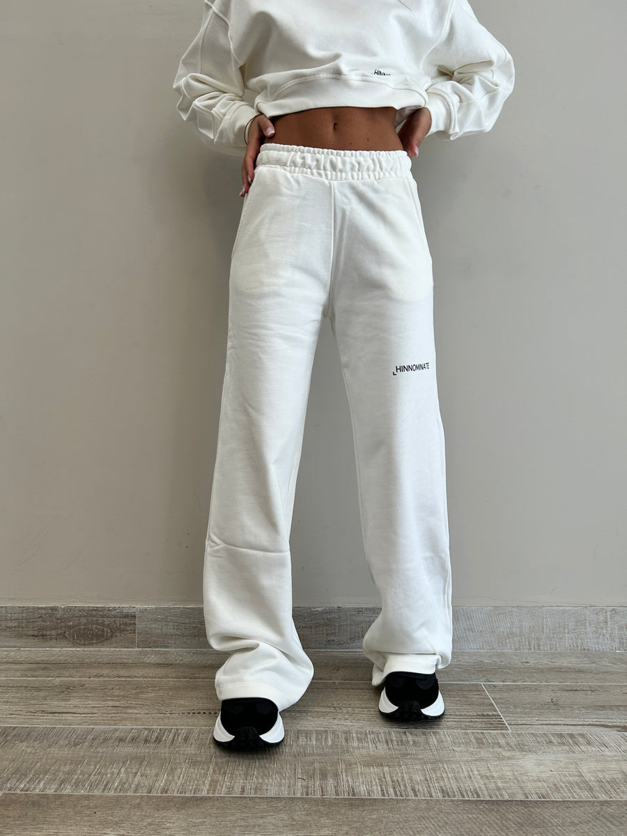 HINNOMINATE Pantalone Dritto Felpa Off White