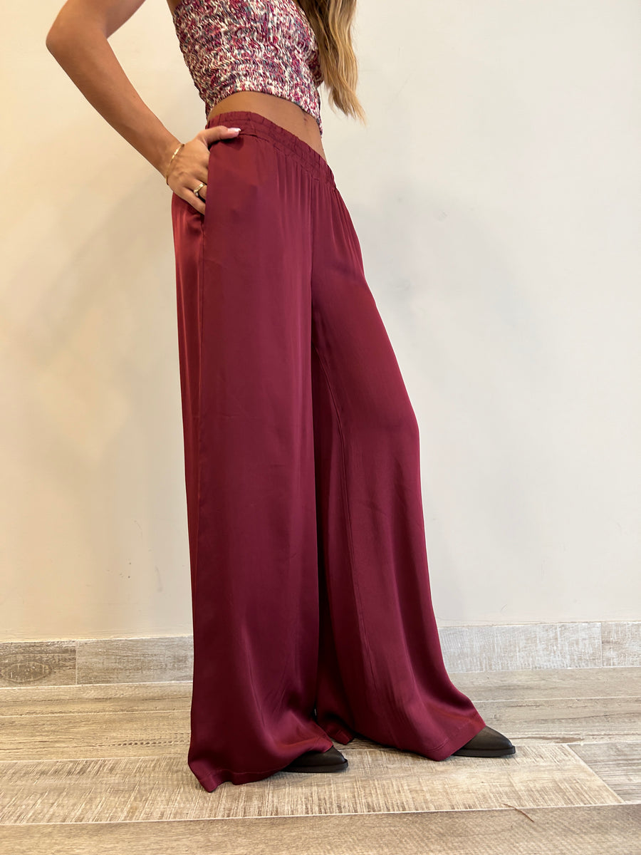 KK Pantalone satin bordeaux