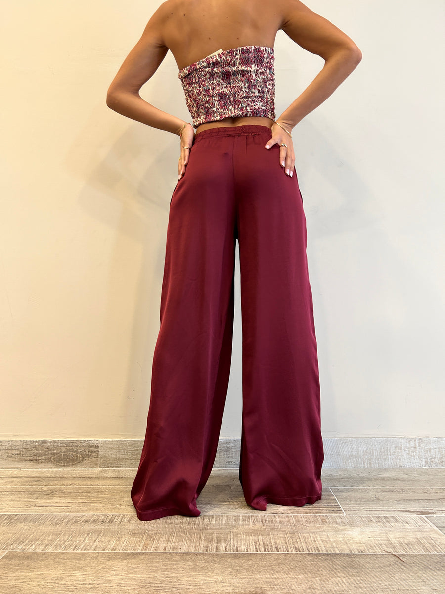 KK Pantalone satin bordeaux