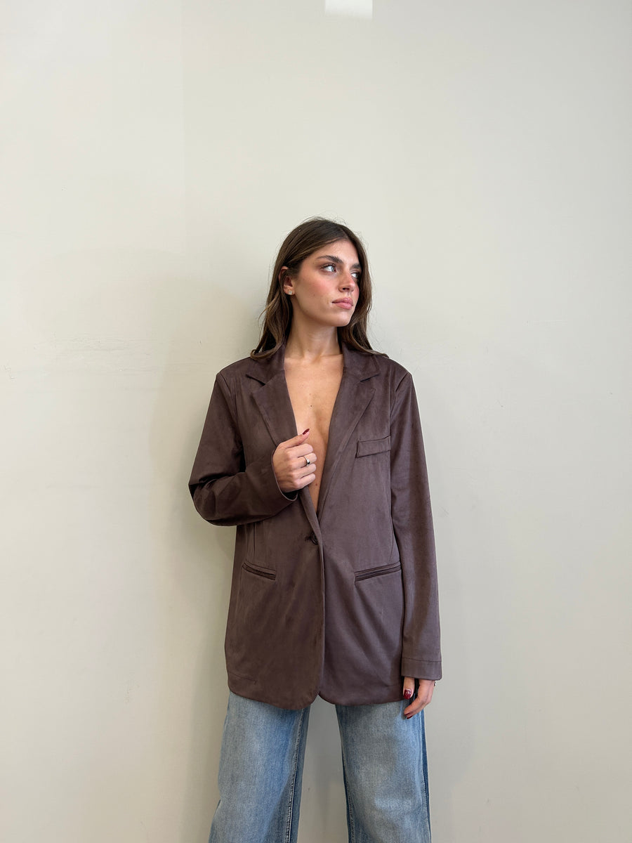 LE STREGHE Blazer eco-daino moro