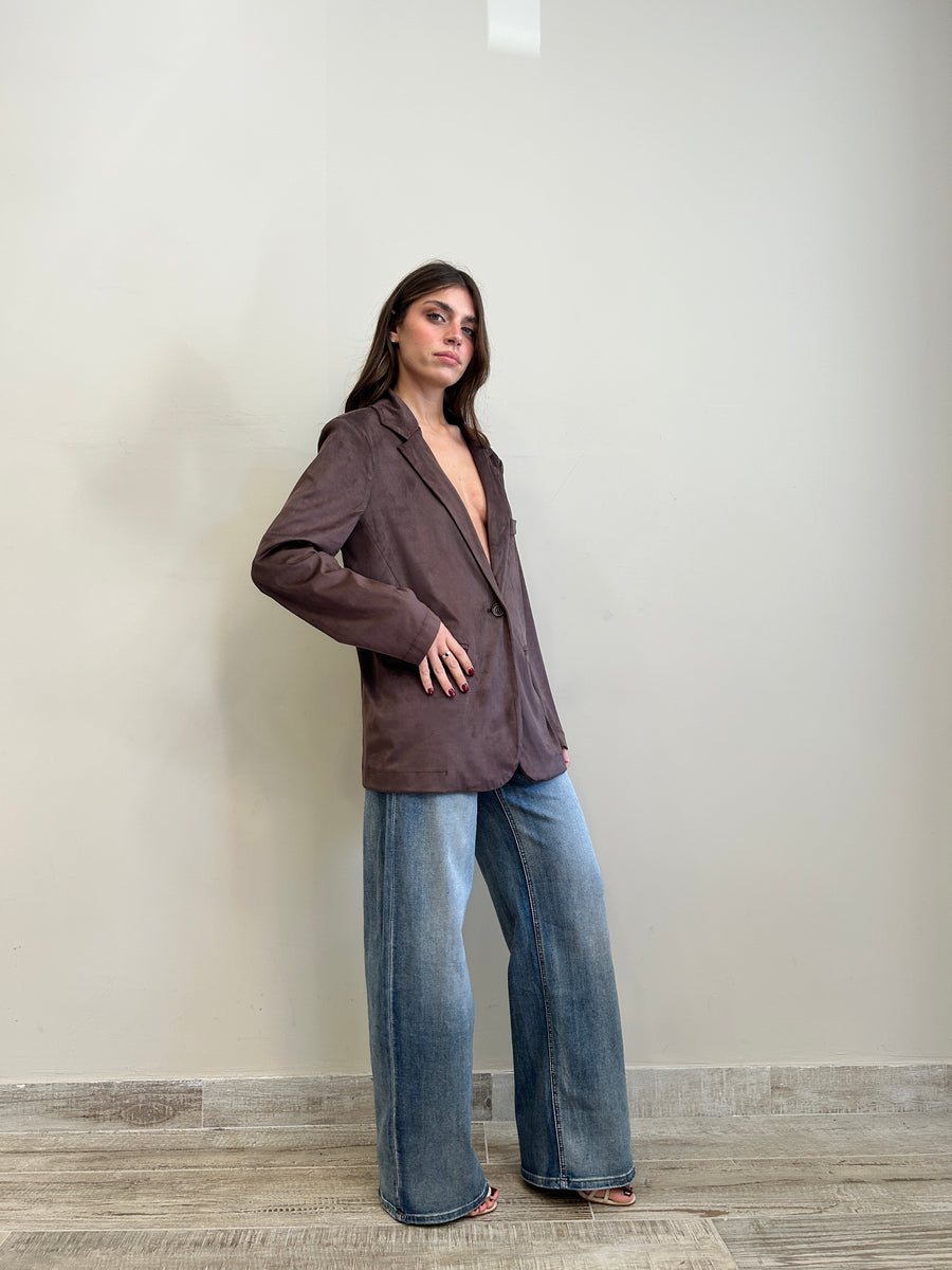 LE STREGHE Blazer eco-daino moro