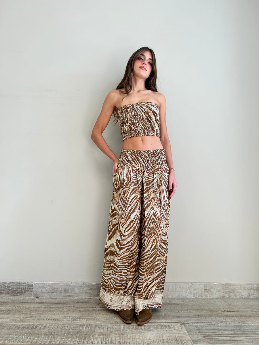 FREELOVE String top seta Golden Zebra