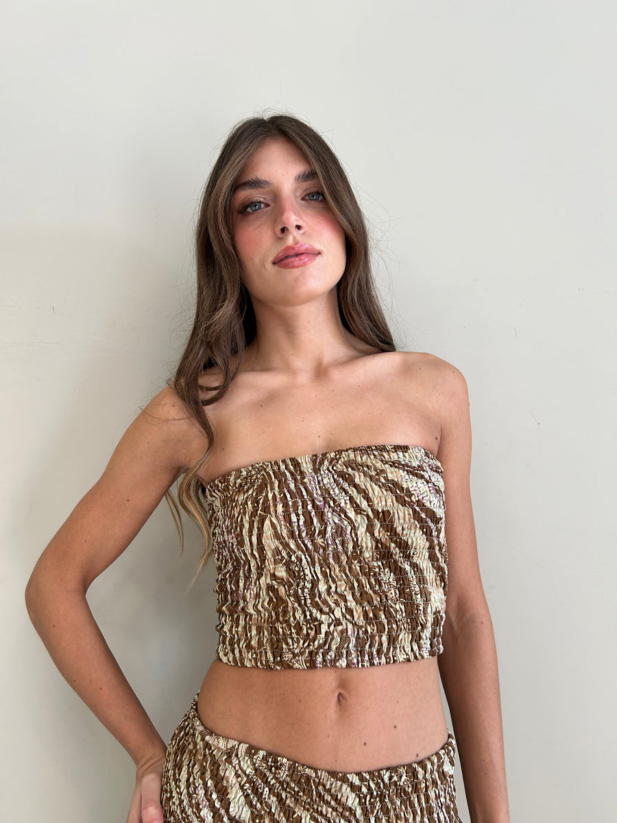 FREELOVE String top seta Golden Zebra