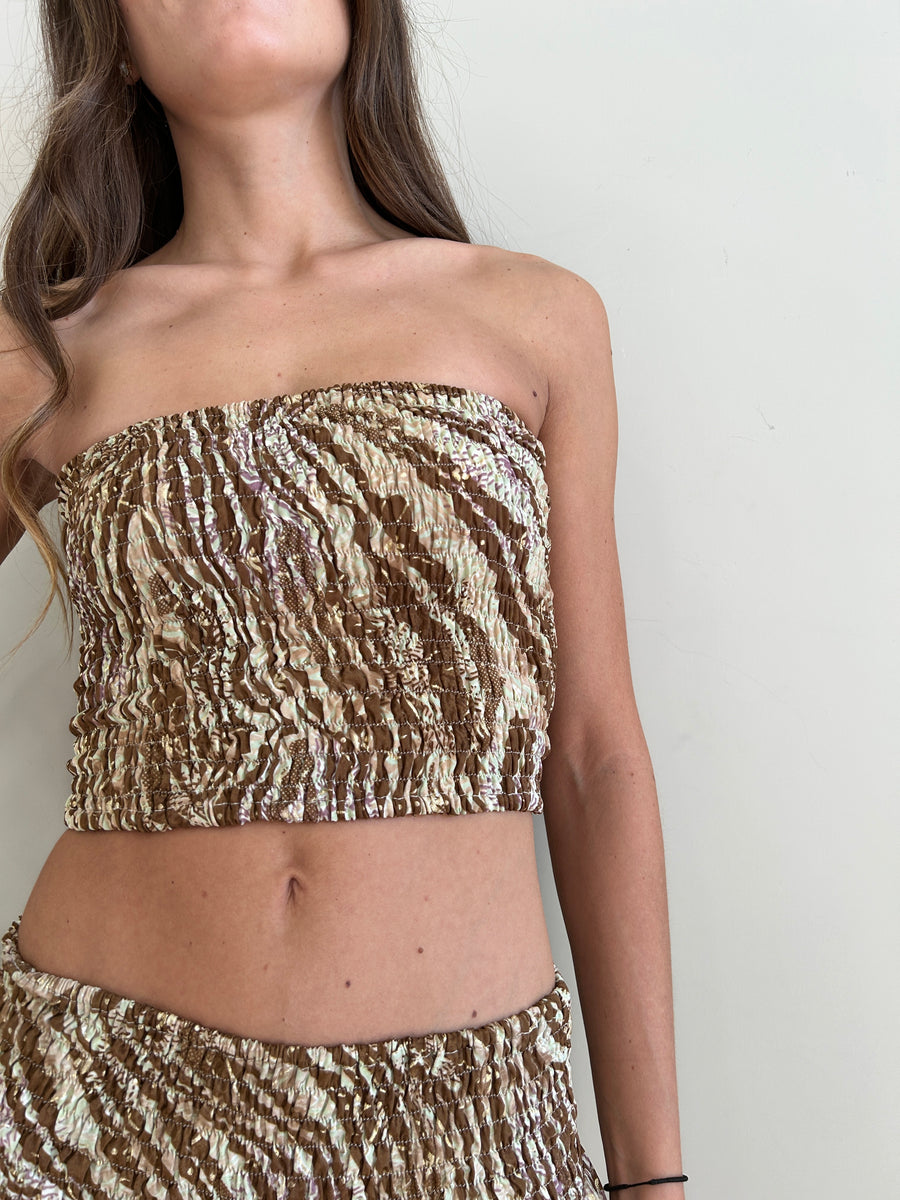 FREELOVE String top seta Golden Zebra