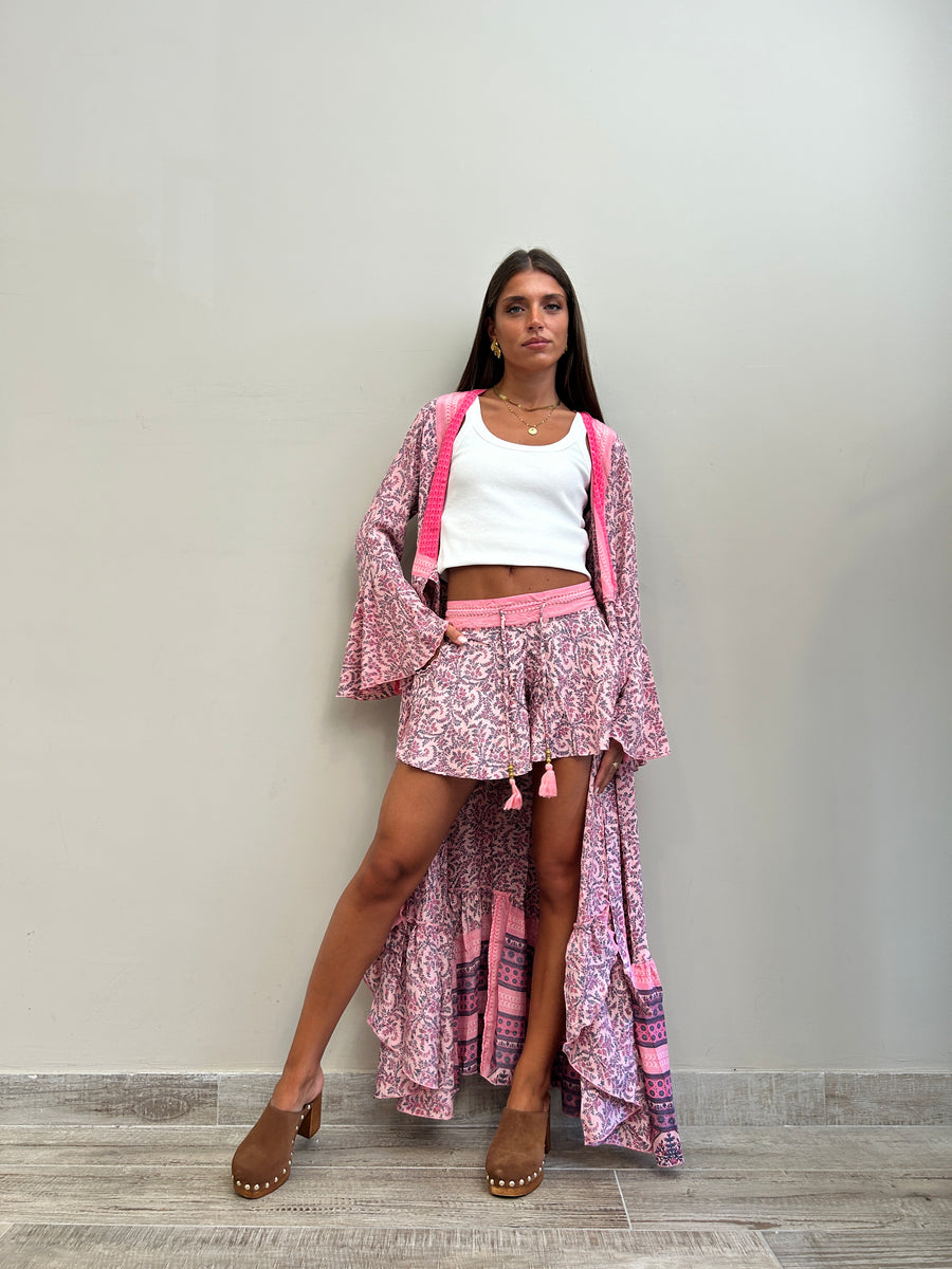 FREELOVE Abito KIMONO Seta Soft Pink