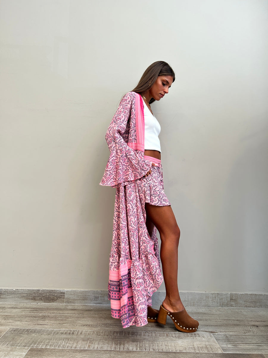 FREELOVE Abito KIMONO Seta Soft Pink