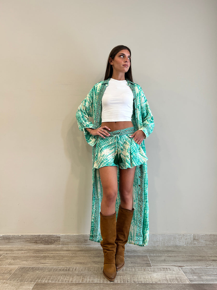 FREELOVE Chemisier seta Gipsy menta