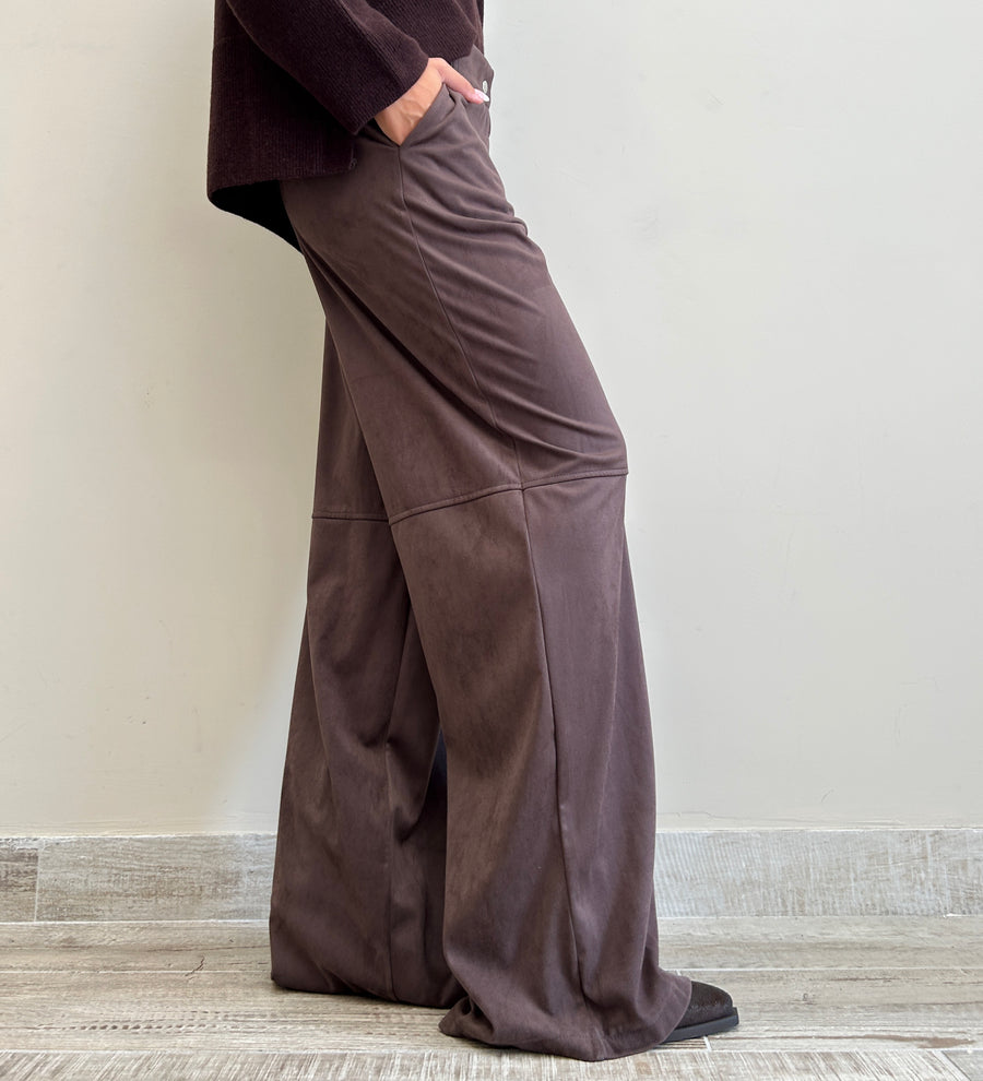 DIXIE Pantalone eco daino moro