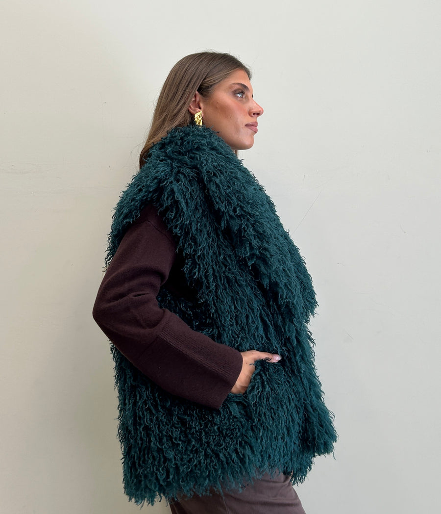 LMN Gilet over eco Mongolia verde