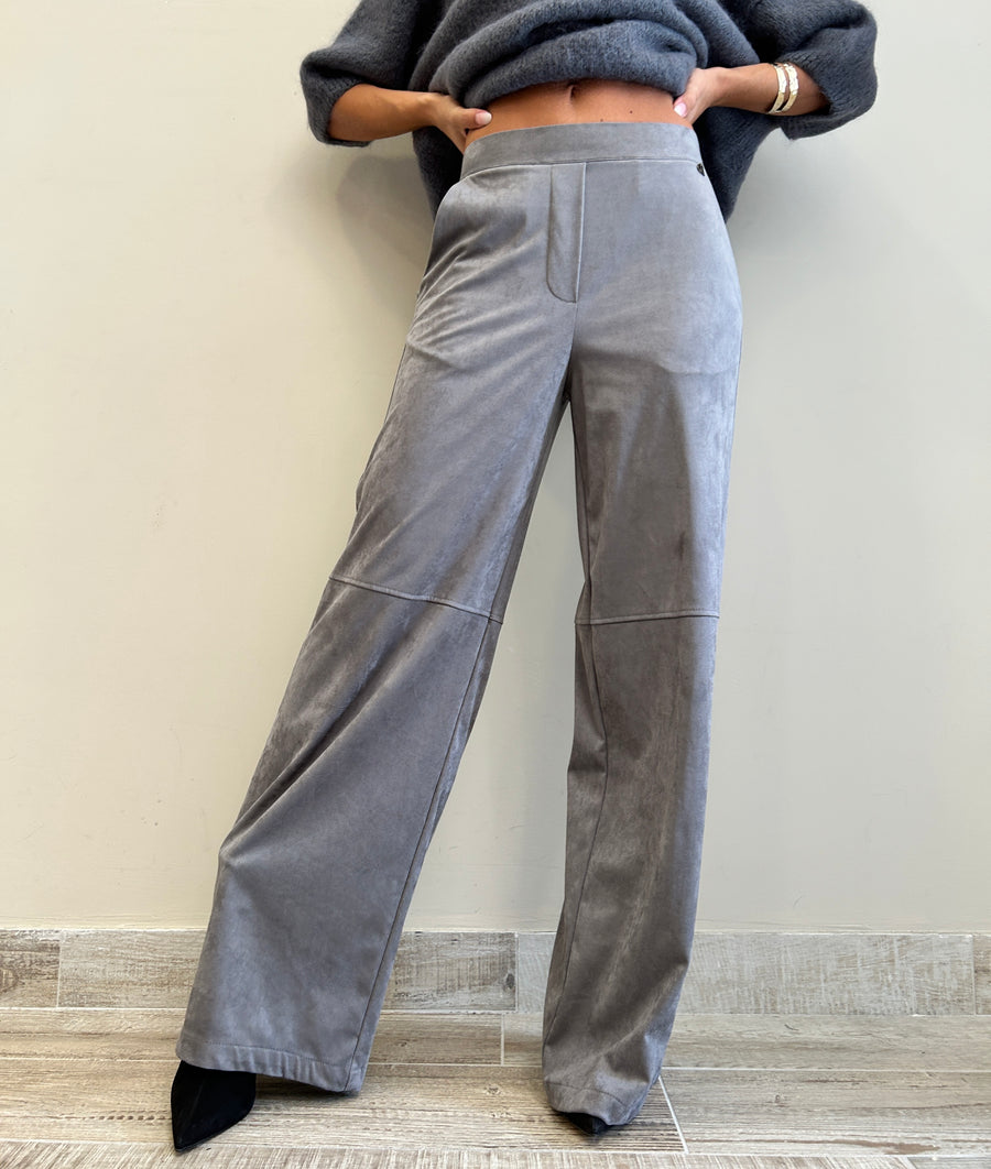 DIXIE Pantalone eco daino grigio