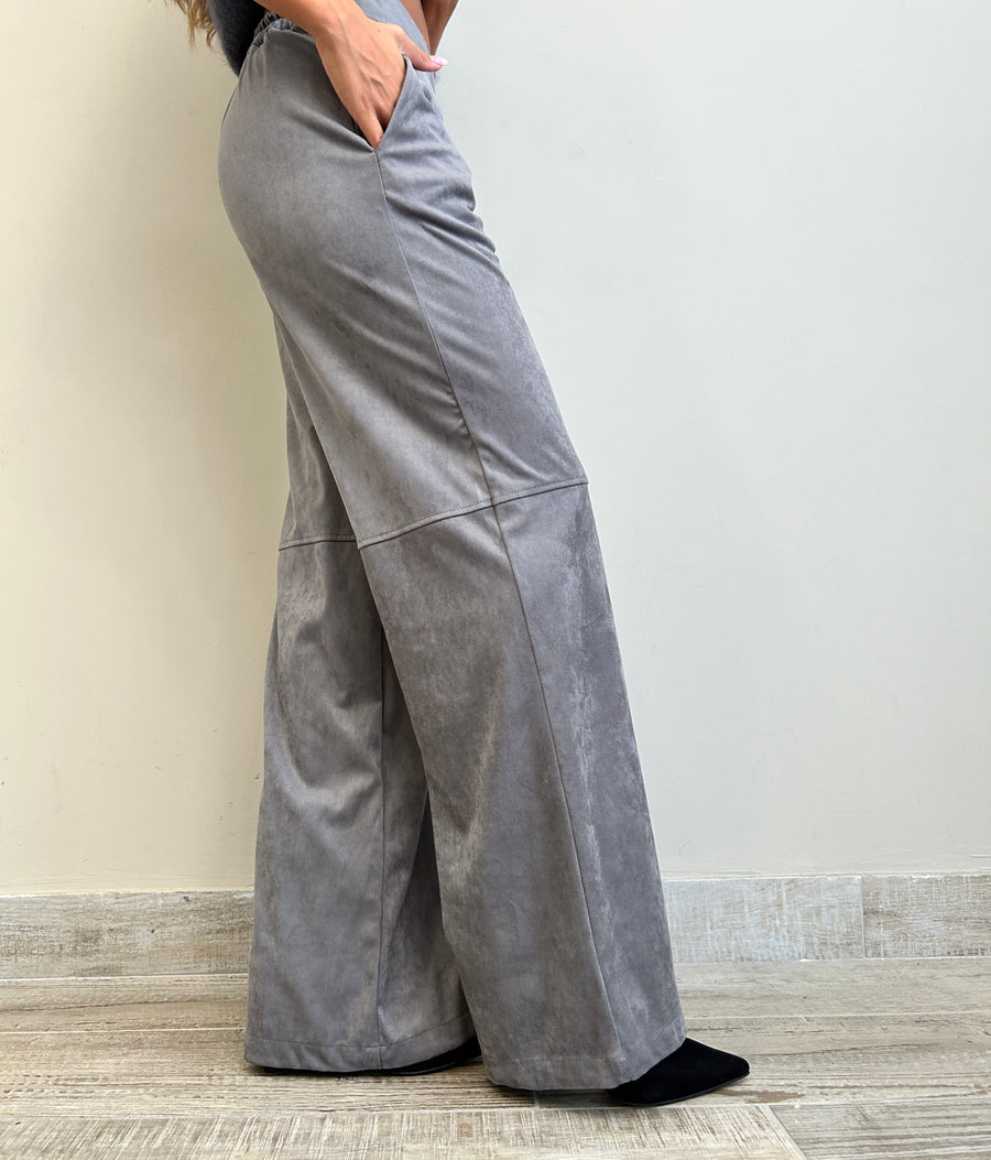 DIXIE Pantalone eco daino grigio