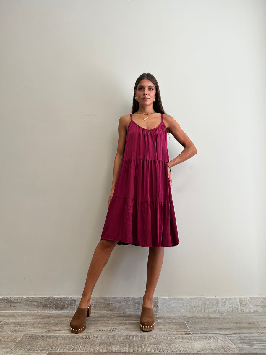 GIPSY INSIDE Abito corto balze rosso india