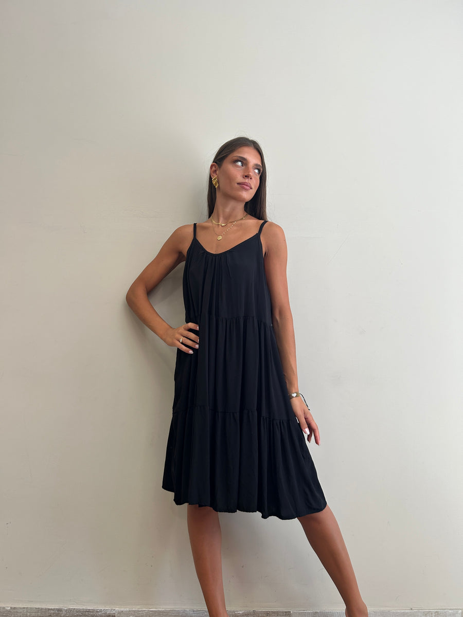 GIPSY INSIDE Abito corto balze nero