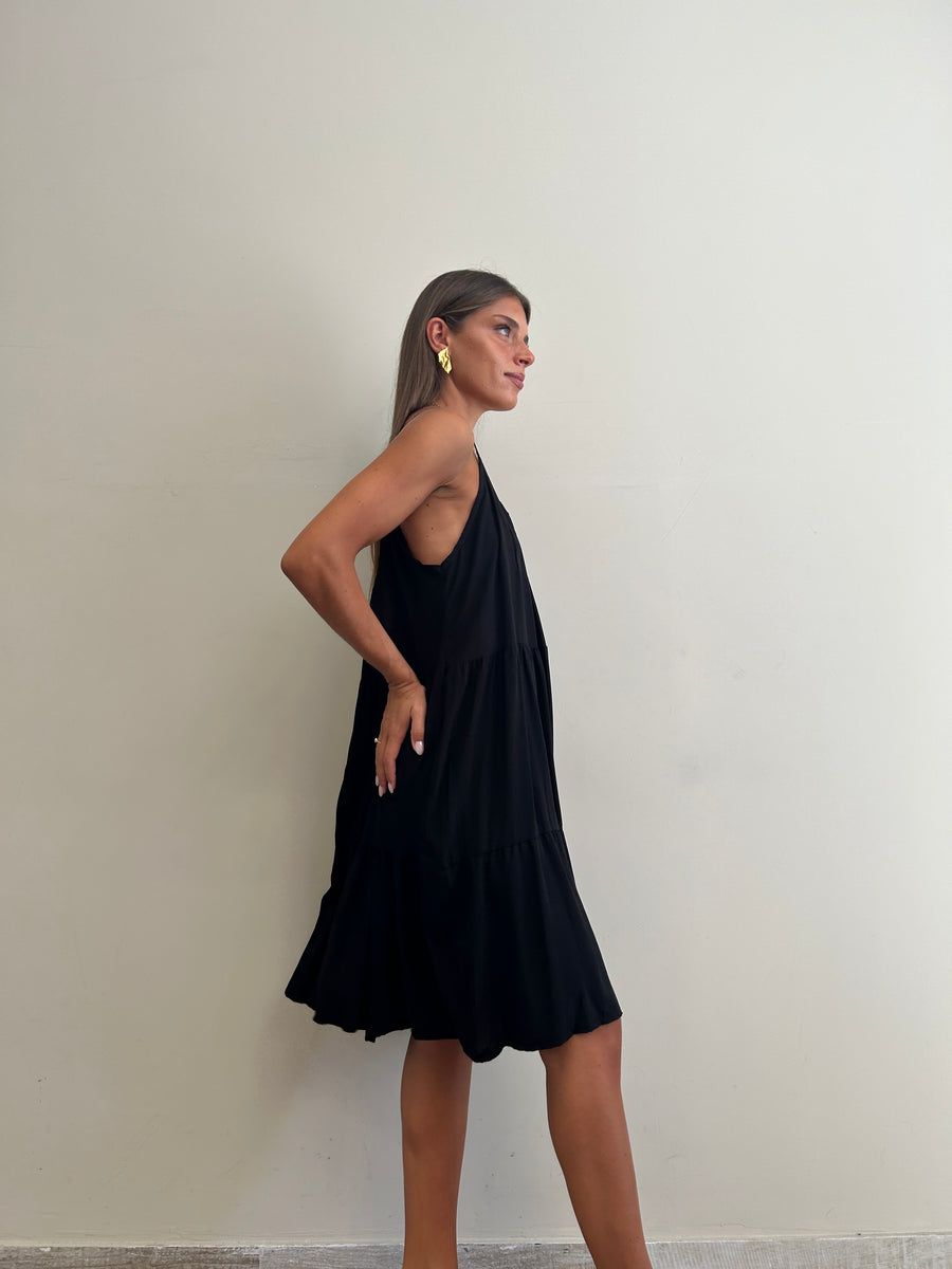 GIPSY INSIDE Abito corto balze nero