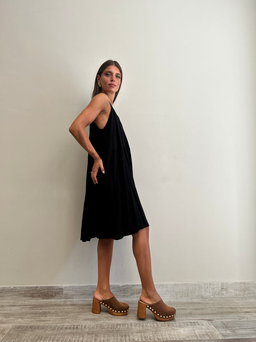 GIPSY INSIDE Abito corto balze nero