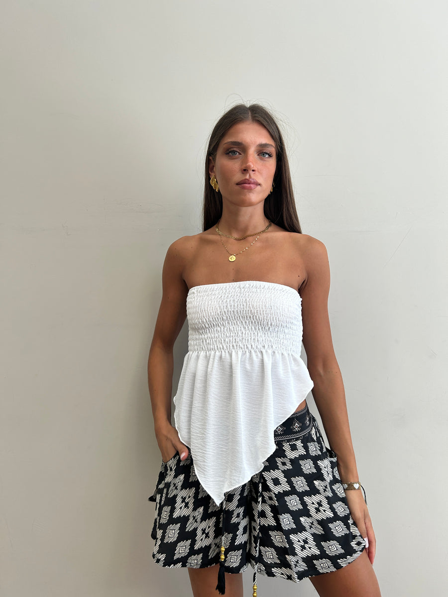 GIPSY INSIDE Top foulard bianco