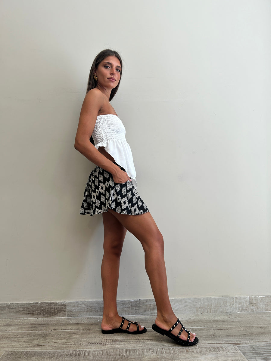 GIPSY INSIDE Top foulard bianco