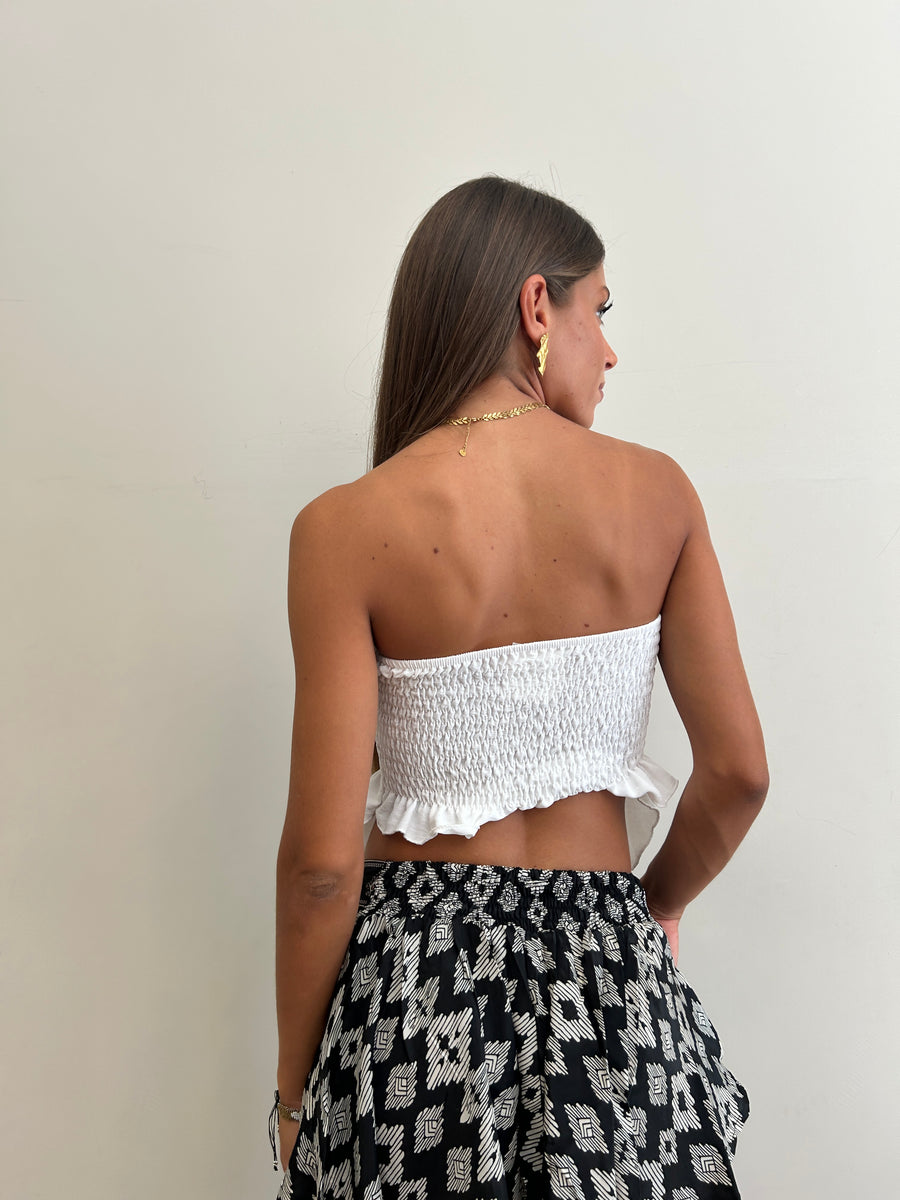 GIPSY INSIDE Top foulard bianco