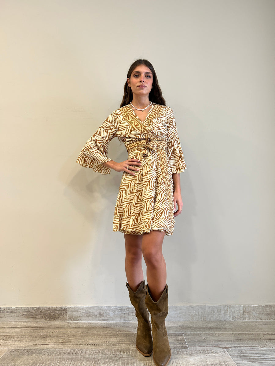 FREELOVE abito Kimono corto seta Boho Sand
