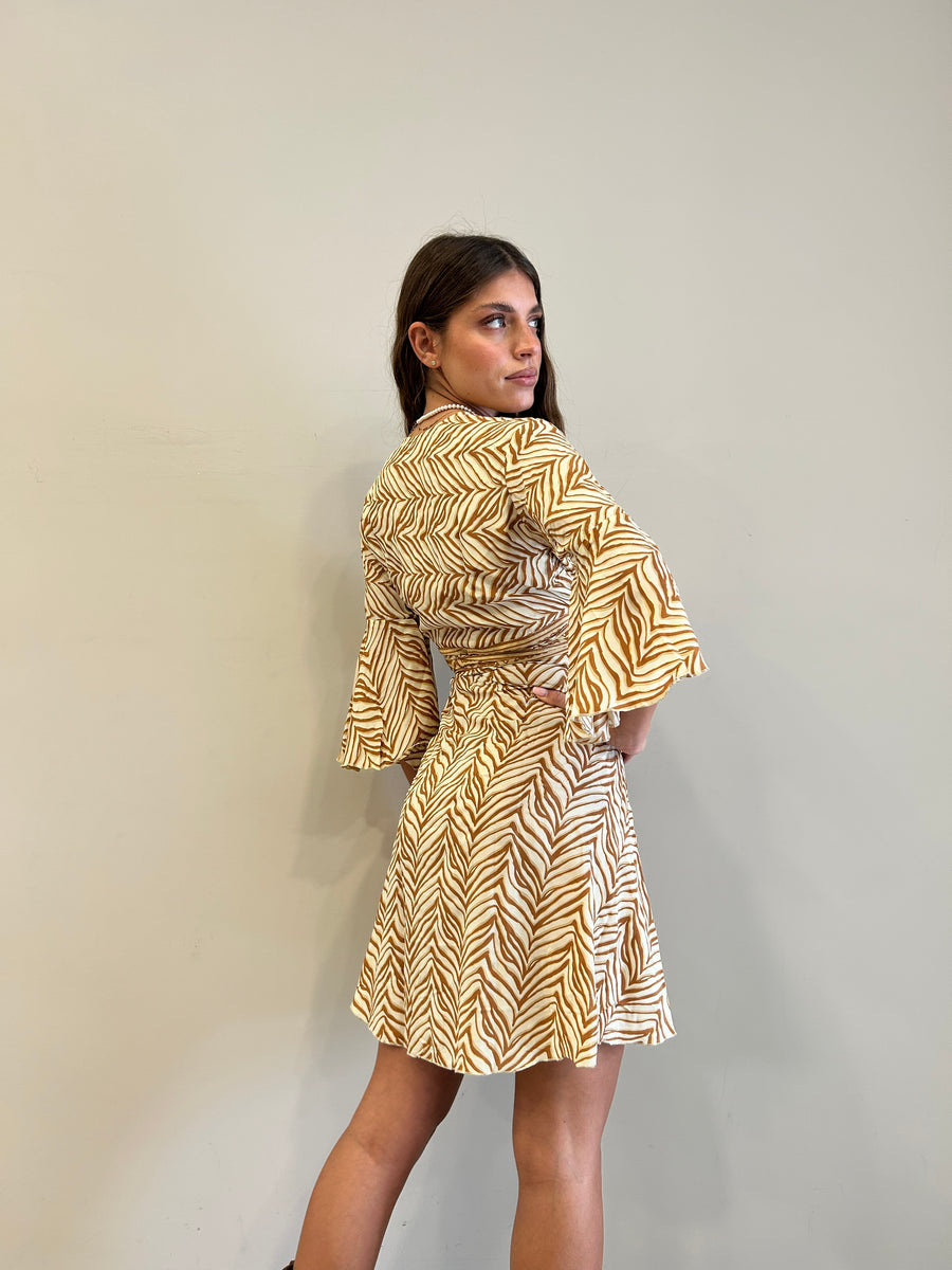 FREELOVE abito Kimono corto seta Boho Sand