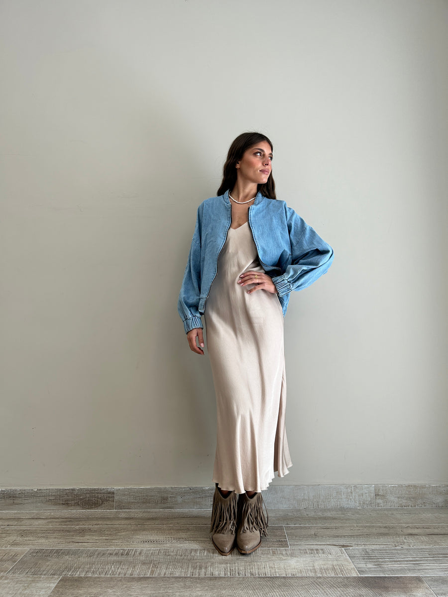 LE STREGHE Bomber Denim con zip