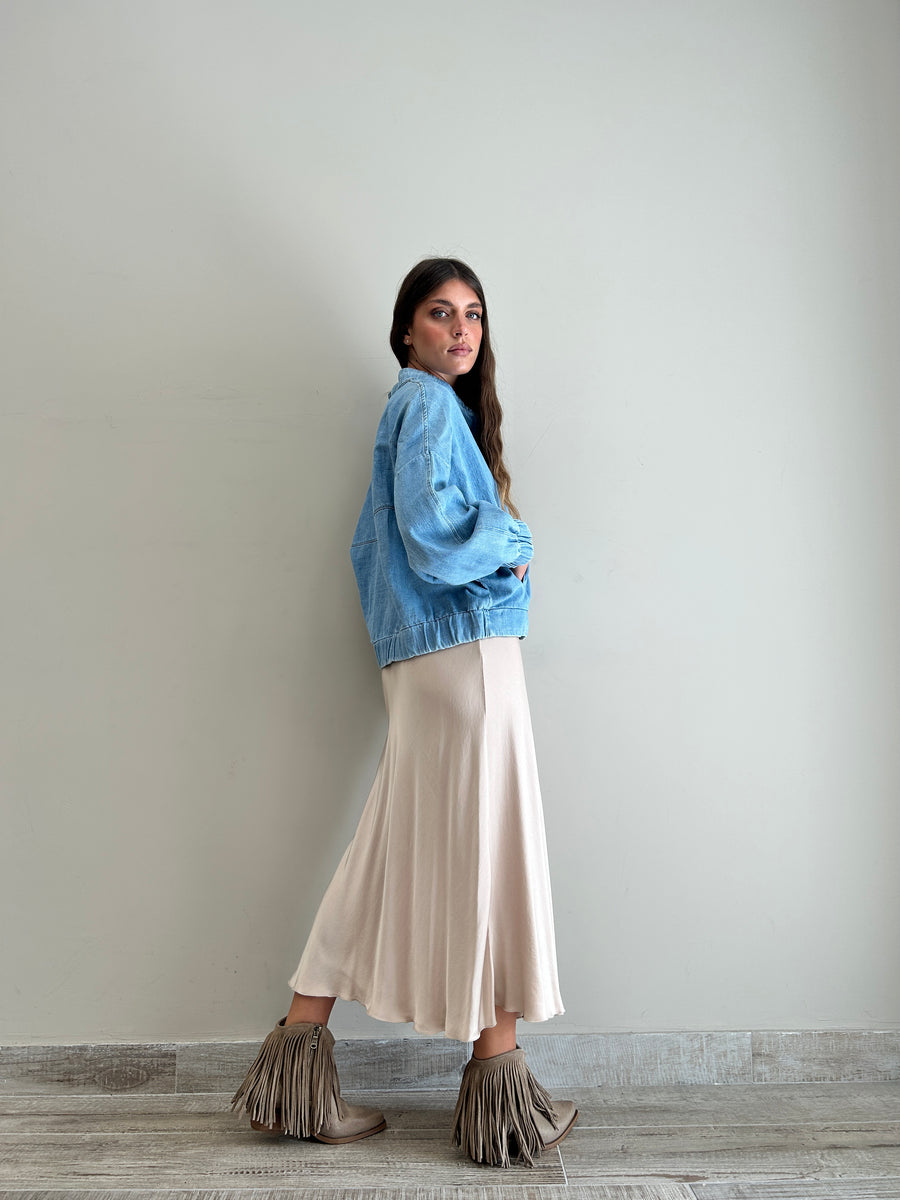 LE STREGHE Bomber Denim con zip