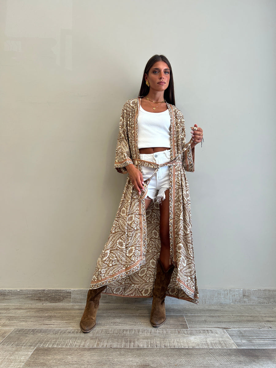 FREELOVE Kimono STREEP seta Coachella sand